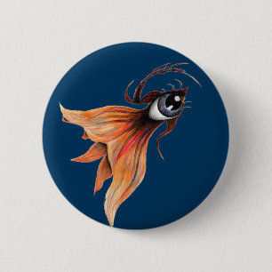 Gouden Oog Surrealistische Goudvis Fantasie Origin Ronde Button 5,7 Cm