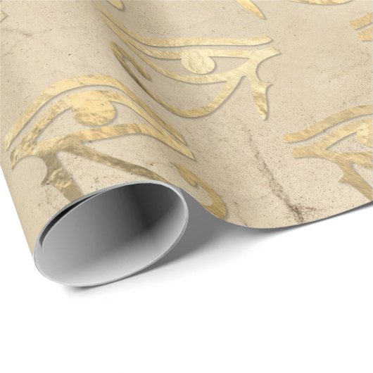Gouden oog van Horus Patroon Cadeaupapier (Rol Hoek)