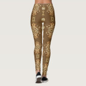 Gouden Oosters Barok Klassiek Patroon Leggings (Achterkant)
