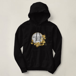 gouden opdruk met tekst hoodie