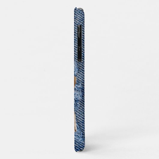gouden opvrager in blauw denim gat Case-Mate iPhone case (Achterkant/links)