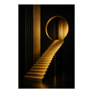 Gouden opwaartse muurkunstposter perfect poster