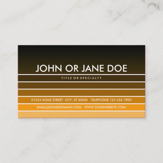 gouden oranje staal visitekaartje (Voorkant)