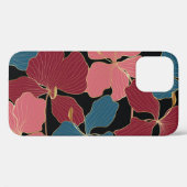 Gouden orchideeën, elegante bloemige lijnkunst. Case-Mate iPhone case (Achterkant (horizontaal))