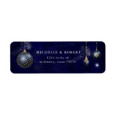 gouden ornament vakantie terugzendadres label (Voorkant)