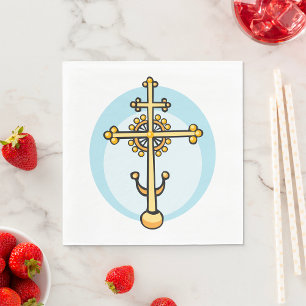 Gouden Orthodoxe Kruis Religieus Symbool Servet