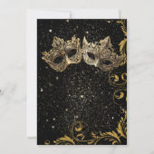 Gouden Oud en Nieuw Masqueradebal Uitnodiging (Achterkant)