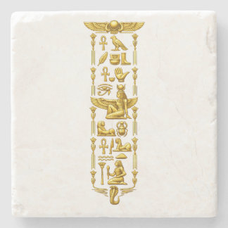 Gouden Oude Egyptische Symbolen – Luxe Hiërogl Stenen Onderzetter