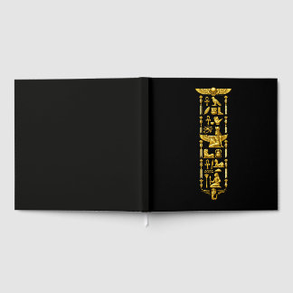 Gouden Oude Egyptische Symbolen – Luxe Hiërogliefe Gastenboek