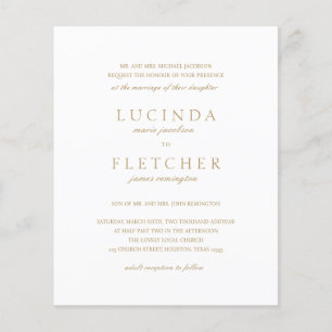 Gouden Oude Geld Elegante Budget Trouwuitnodiging Flyer