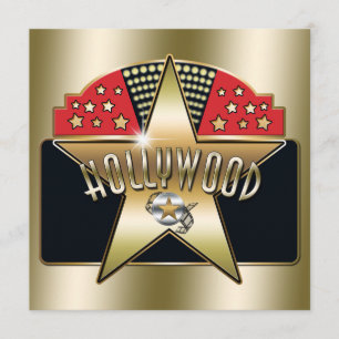 Gouden Oude Hollywood Typografie Retro Uitnodiging