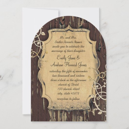 gouden oude schuur van hout - weduwschap kaart (Voorkant)