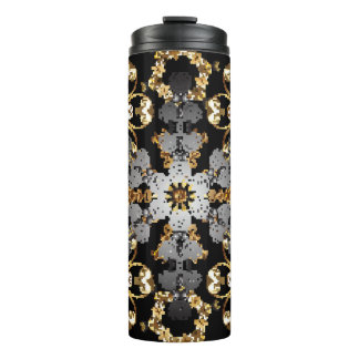Gouden Outline: Oostelijke bloemendecor Thermosbeker