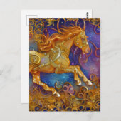  gouden paard briefkaart (Voorkant / Achterkant)