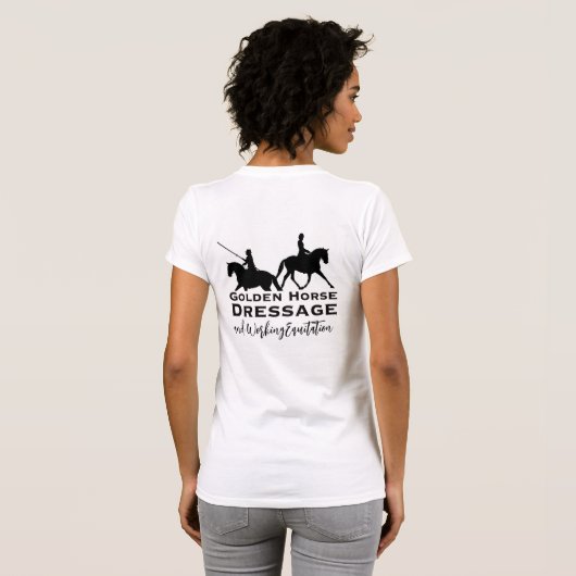 Gouden Paard Dressuur & Werken Equitation T-shirt (Achterkant volledig)