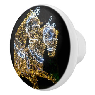 Gouden paarden galopperen keramische knop