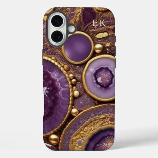 Gouden Paarse edelsteen Case-Mate iPhone Case (Achterkant)