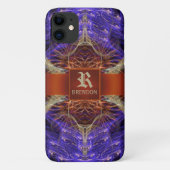 Gouden Paarse fractale zandloper Case-Mate iPhone Case (Achterkant)