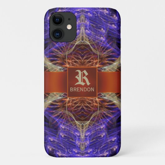 Gouden Paarse fractale zandloper Case-Mate iPhone Case (Achterkant)