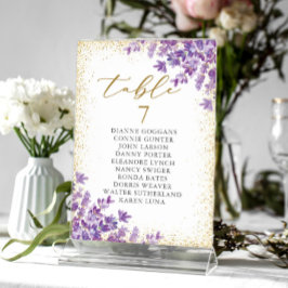 Gouden Paarse Lavendel Tafelnummer Zitkaart