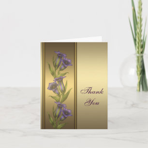 Gouden Paarse viooltjes Gold Thank You Card Bedankkaart