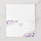 Gouden paarse wilde bloemen vlinder (Buitenkant ongevouwen)