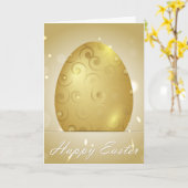 Gouden Paasei Kaart (Gele Bloem)