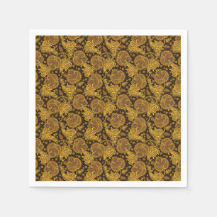 Gouden paisley damast bloemmotief etnisch patroon servet