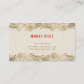 Gouden Paisley Kant met Cream Achtergrond Visitekaartje (Achterkant)