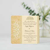 Gouden paisley moslim bruiloft kaart (Staand voorkant)