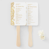 Gouden Paisley Traditioneel Indiase bruiloft progr Handwaaier (Voorkant en achterkant)