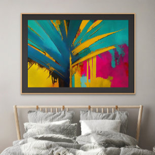 Gouden Palm - Abstract Tropical Energy Poster