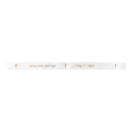 Gouden Palm Cross gepersonaliseerde doop Lint (Voorkant)