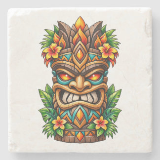 Gouden Palm Crown Tiki Stenen Onderzetter