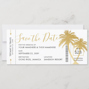 Gouden Palm Instapkaart Ticket Save the Date Kaart