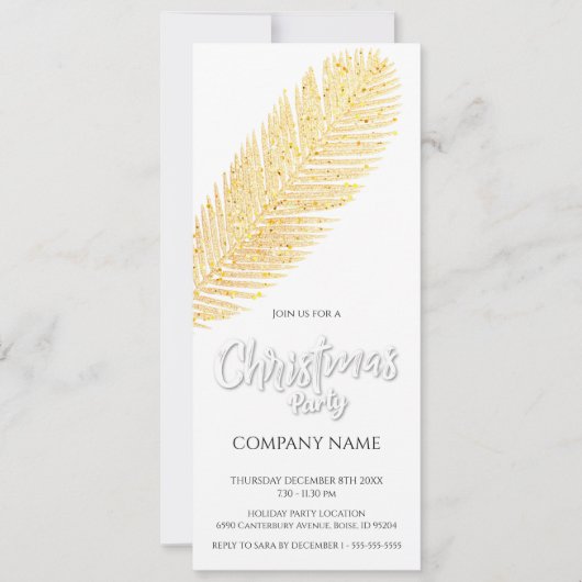 Gouden Palm op zwart Schattige bedrijf Elegant Chr (Voorkant)