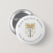 Gouden Palm Tree Warme Vakantie Wensen Ronde Button 5,7 Cm (Voorkant /achterkant)