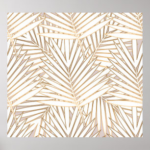 Gouden palmbladeren: art deco. poster