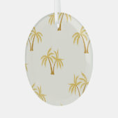 Gouden palmbomen: tropisch textiel. glas ornament (Voorkant links)