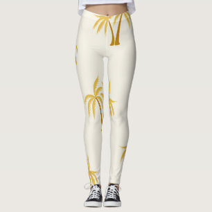 Gouden palmbomen: tropisch textiel. leggings