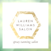 Gouden Palmen Spray Tanning Salon Logo op Wit Raamsticker (Vel 3)