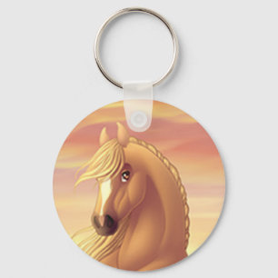 Gouden Palomino Paard Promotie Sleutelhanger