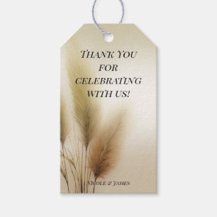 Gouden Pampagras Boheemse Boho Bruiloft Cadeaulabel