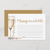 Gouden Parels en Prosecco Bericht In Een Flessensp Informatiekaartje (Voorkant / Achterkant)