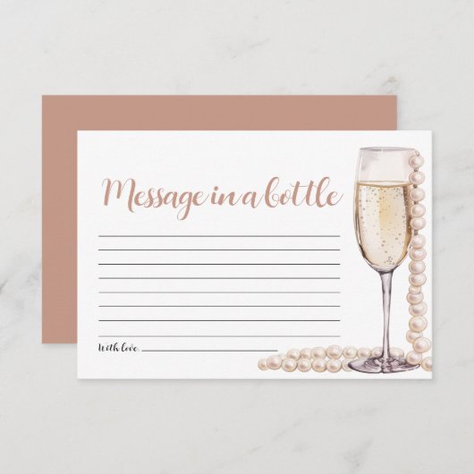Gouden Parels en Prosecco Bericht In Een Flessensp Informatiekaartje (Voorkant / Achterkant)
