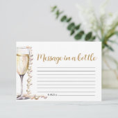 Gouden Parels en Prosecco Bericht In Een Flessensp Kaart (Staand voorkant)