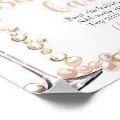 Gouden Parels en Prosecco Champagne Bubble Bar Sig Poster (Hoek)