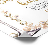 Gouden Parels en Prosecco Champagne Bubble Bar Sig Poster (Hoek)