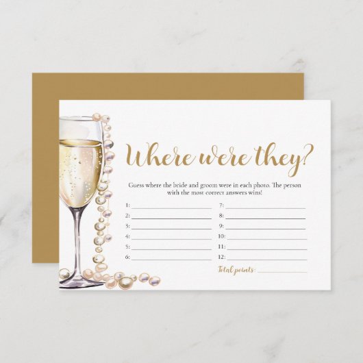 Gouden Parels en Prosecco Waar Waren Ze Spel Informatiekaartje (Voorkant / Achterkant)