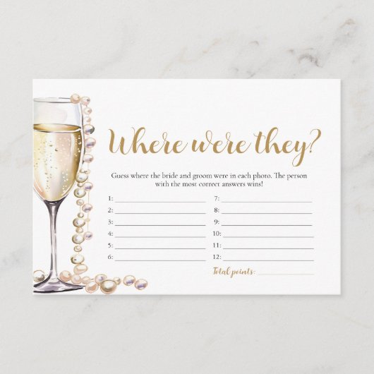 Gouden Parels en Prosecco Waar Waren Ze Spel Informatiekaartje (Voorkant)